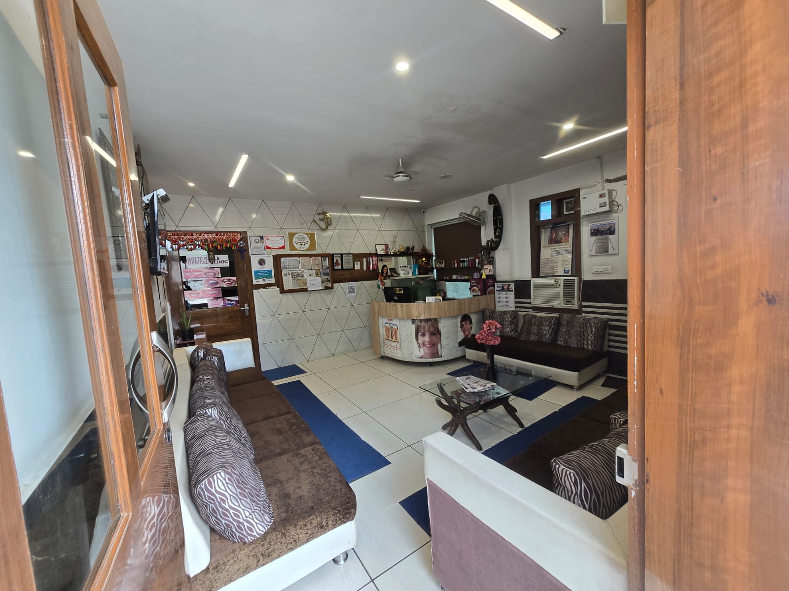 Main reception at Brite Smile Dental Clinic, Talab Tillo, Jammu